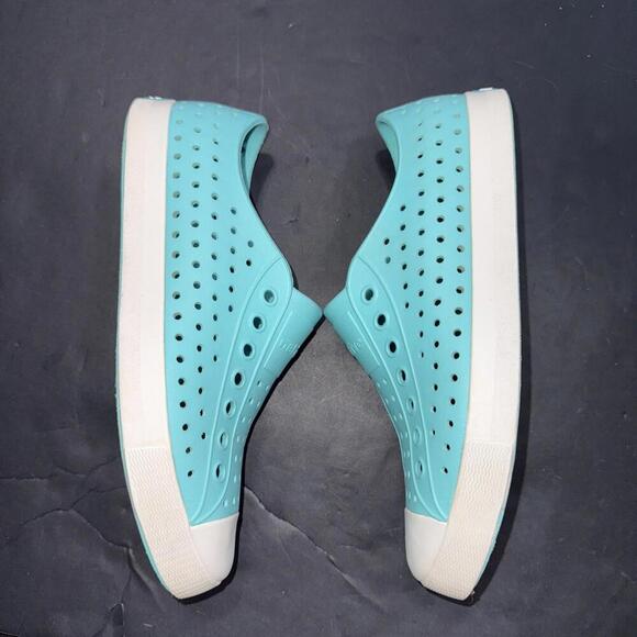 Native Adult Unisex Jefferson Waterproof Outdoor Aqua Blue Slip-On Shoes W8 M6 - Picture 6 of 13